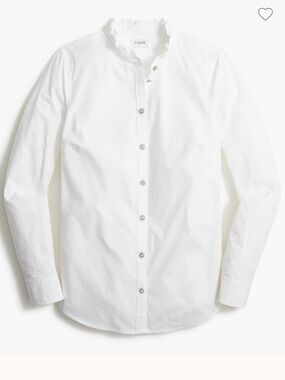 J Crew Jeweled White Button Down Shirt